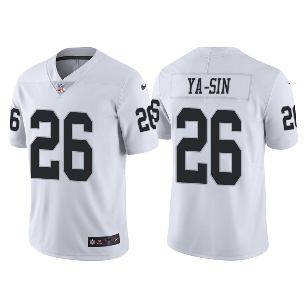 Men's Las Vegas Raiders #26 Rock Ya-Sin Nike White Vapor Limited Jersey