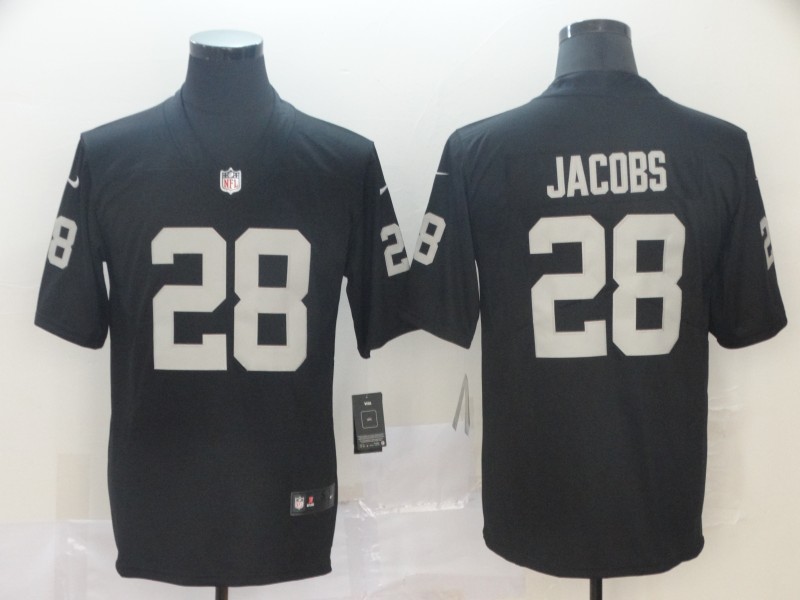 Men's Las Vegas Raiders #28 Josh Jacobs Nike Black Football Game Jersey