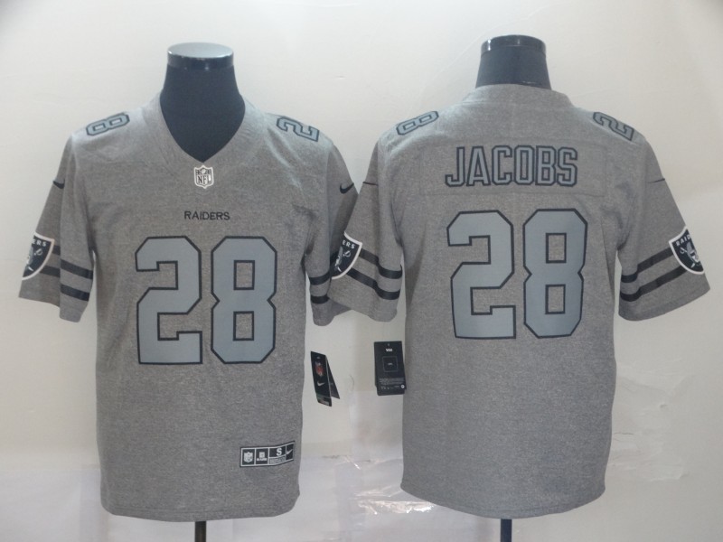 Men's Las Vegas Raiders #28 Josh Jacobs Nike Silver Inverted Legend Jersey