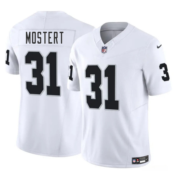 Men's Las Vegas Raiders #31 Raheem Mostert White 2025 F.U.S.E. Vapor Football Stitched Jersey