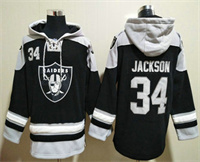 Men's Las Vegas Raiders #34 Bo Jackson Black Stitched NFL Hoodie