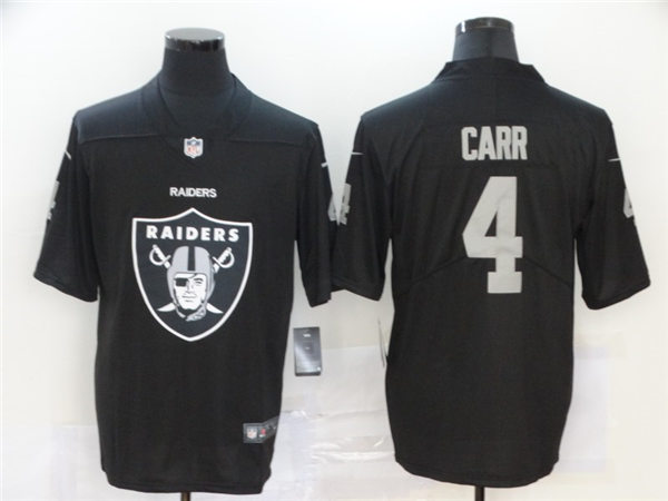 Men's Las Vegas Raiders #4 Derek Carr Nike Black Black Team Logo Fashion Football Jersey