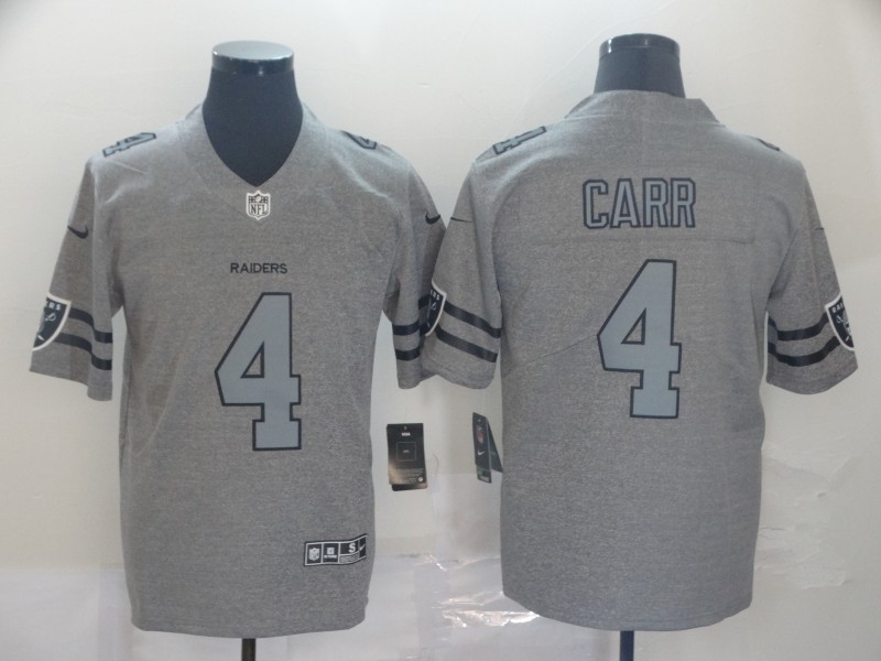 Men's Las Vegas Raiders #4 Derek Carr Nike Silver Inverted Legend Jersey