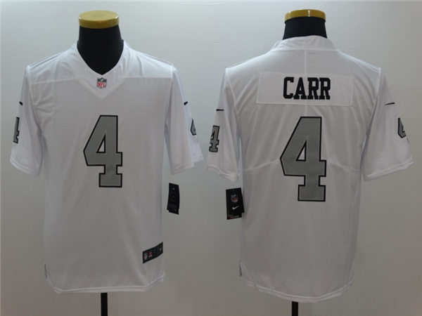 Men's Las Vegas Raiders #4 Derek Carr Nike White Color Rush Legend Player Jerse
