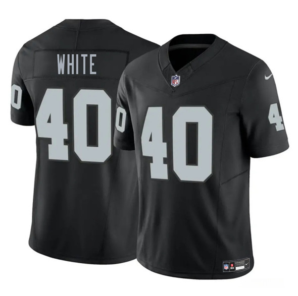 Men's Las Vegas Raiders #40 Devin White Black 2025 F.U.S.E. Vapor Football Stitched Jersey