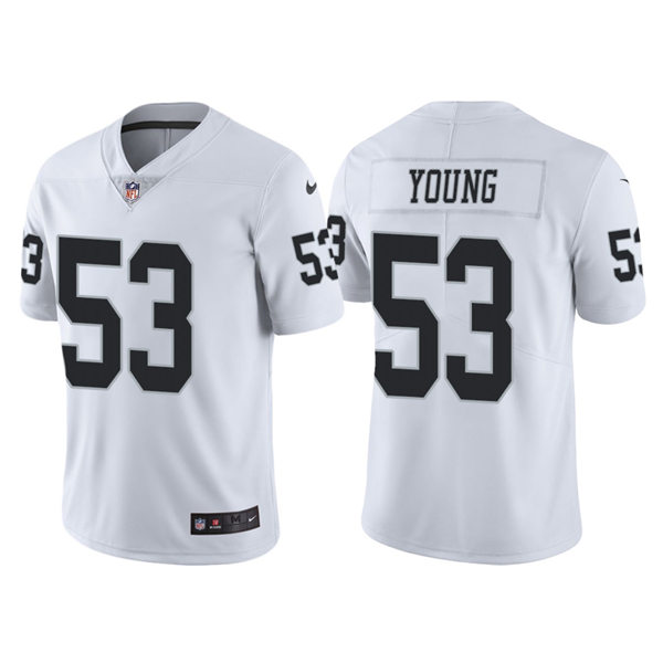 Men's Las Vegas Raiders #53 Kenny Young Nike White Vapor Untouchable Limited Player Jersey