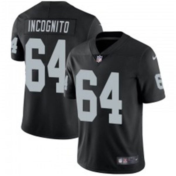 Men's Las Vegas Raiders #64 Richie Incognito Nike Black Team Color Vapor Untouchable Jersey