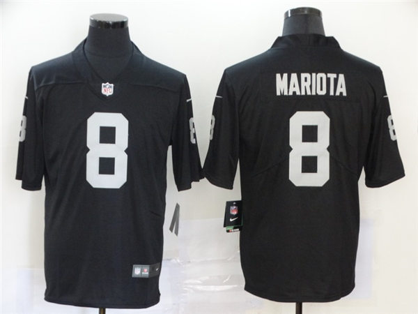 Men's Las Vegas Raiders #8 Marcus Mariota Nike Black Football Game Jersey