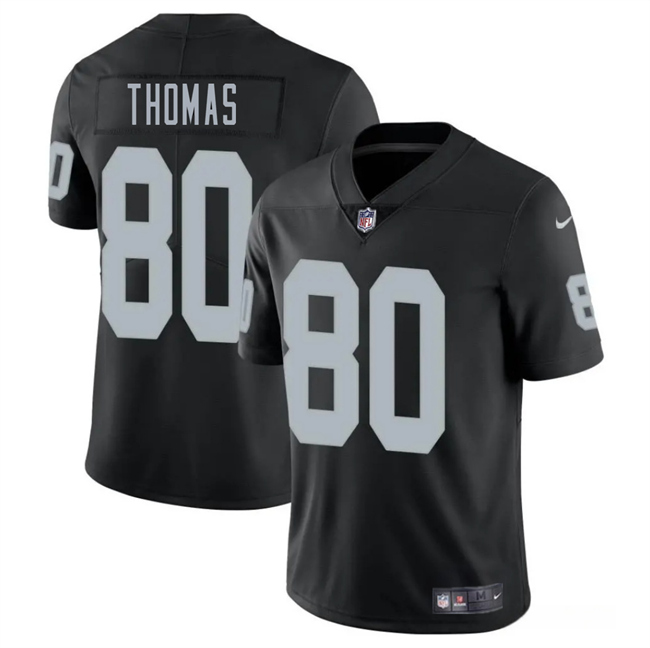 Men's Las Vegas Raiders #80 Ian Thomas Black 2025 Vapor Football Stitched Jersey