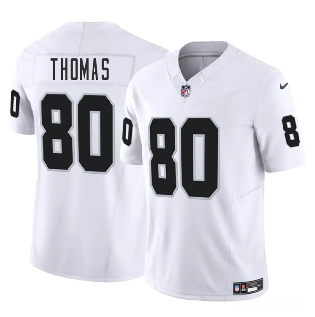 Men's Las Vegas Raiders #80 Ian Thomas White 2025 F.U.S.E. Vapor Football Stitched Jersey