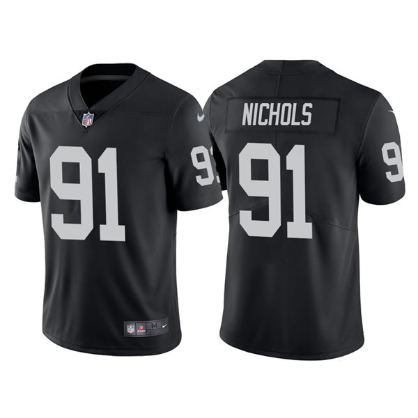 Men's Las Vegas Raiders #91 Bilal Nichols Nike Black Vapor Untouchable Limited Player Jersey