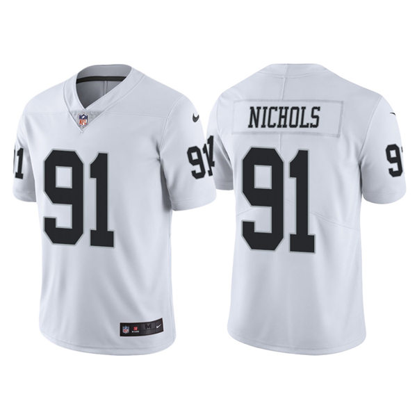 Men's Las Vegas Raiders #91 Bilal Nichols Nike White Vapor Untouchable Limited Player Jersey
