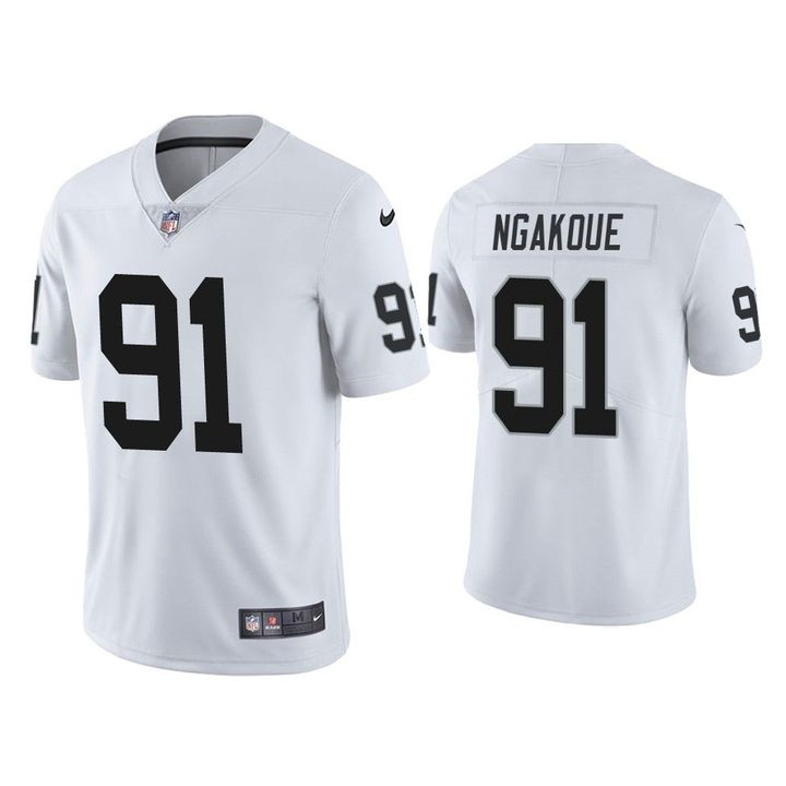Men's Las Vegas Raiders #91 Yannick Ngakoue Vapor Limited White Jersey