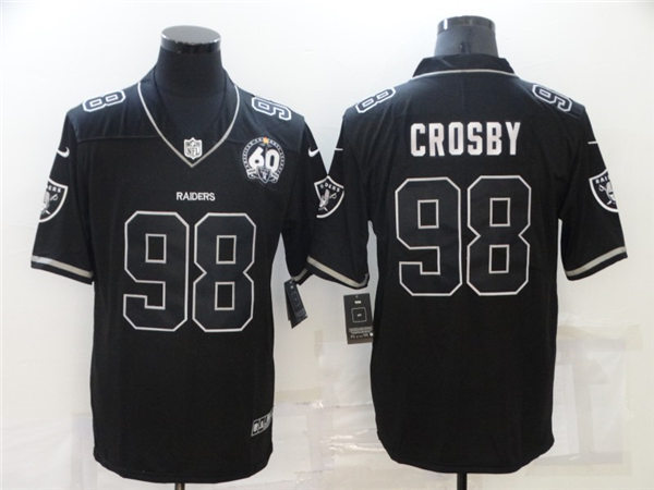 Men's Las Vegas Raiders #98 Maxx Crosby Nike Black 60TH Anniversary Jersey