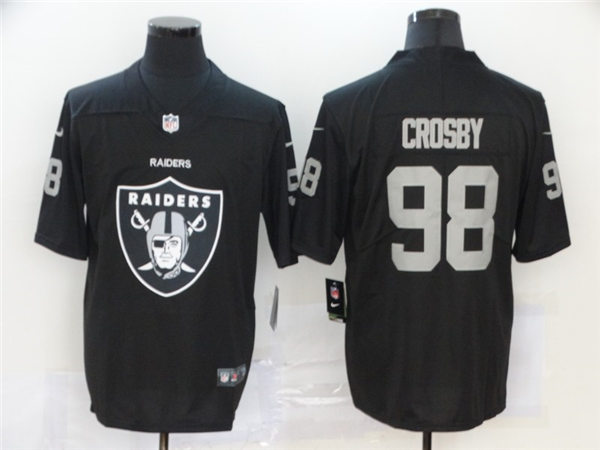 Men's Las Vegas Raiders #98 Maxx Crosby Nike Black Black Team Logo Fashion Football Jersey