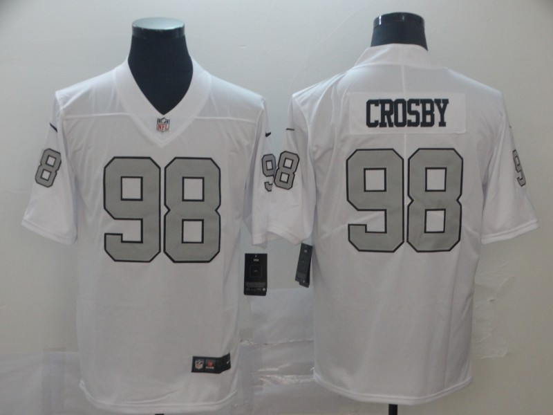 Men's Las Vegas Raiders #98 Maxx Crosby Nike White Color Rush Legend Player Jersey
