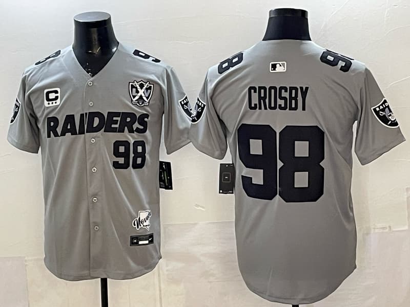 Men's Las Vegas Raiders #98 Maxx Crosby Stitched Jersey