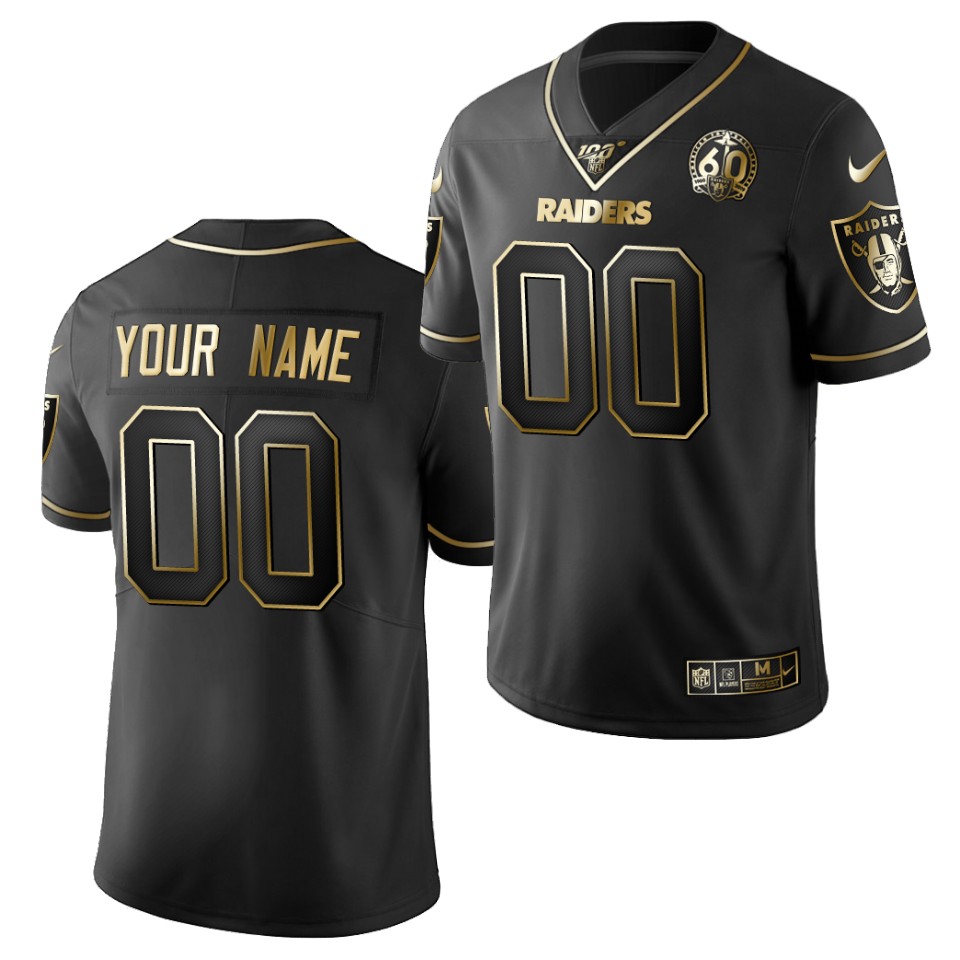 Men's Las Vegas Raiders Custom Black 60th Season Jersey