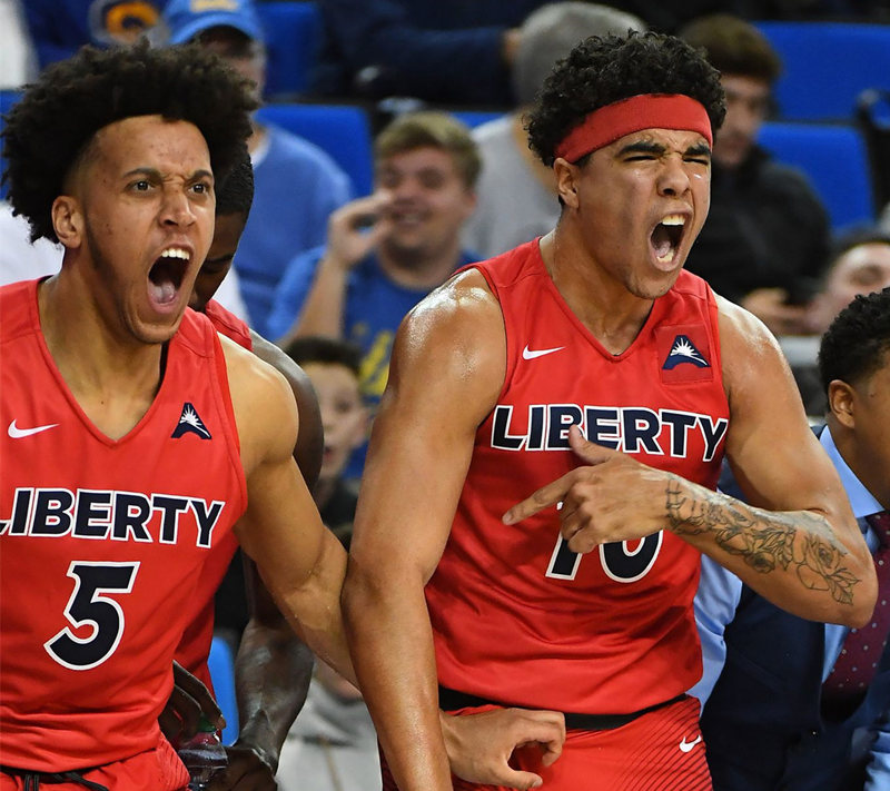 Men's Liberty Flames Custom Nike Red Navy College Basketball Jersey