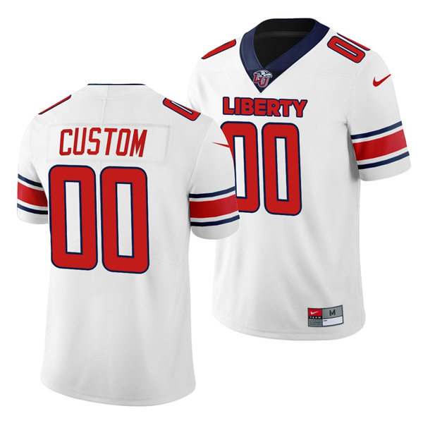 Men's Liberty Flames Custom Nike White College Football Jersey