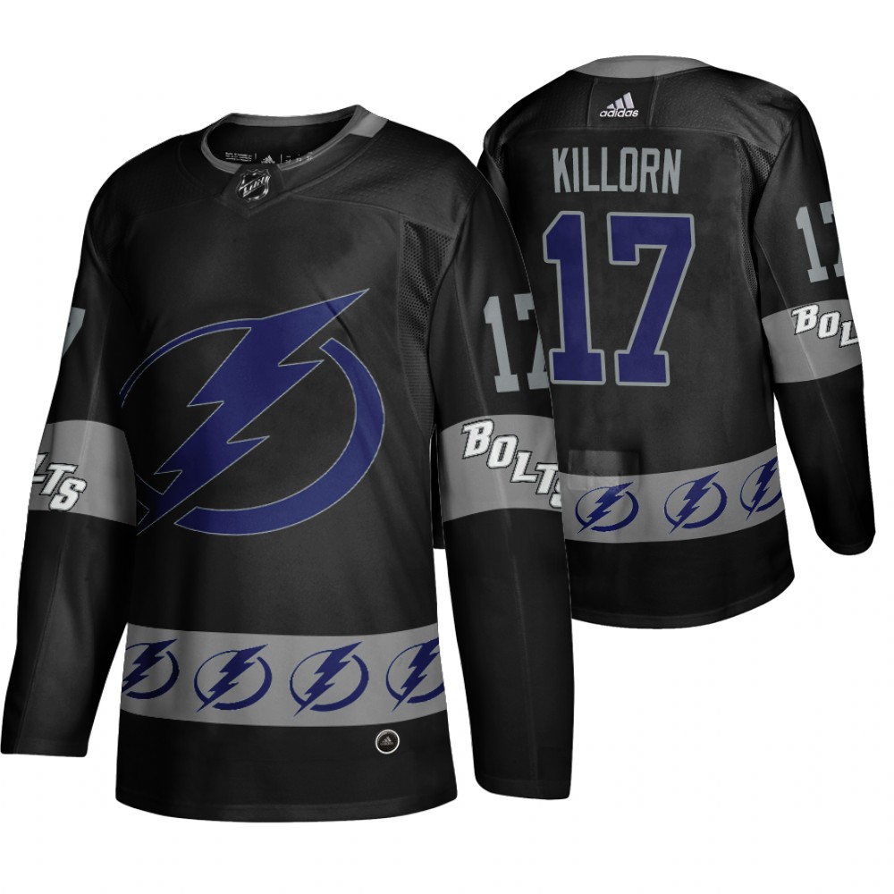 Men's Lightning #17 Alex Killorn Logo sleeve Breakaway Jersey Black