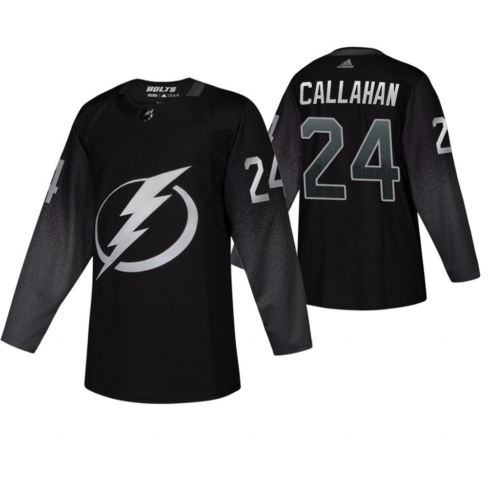 Men's Lightning #24 Ryan Callahan Adidas Alternate Jersey Black