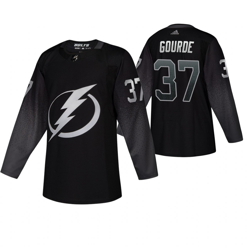 Men's Lightning #37 Yanni Gourde Adidas Alternate Jersey Black