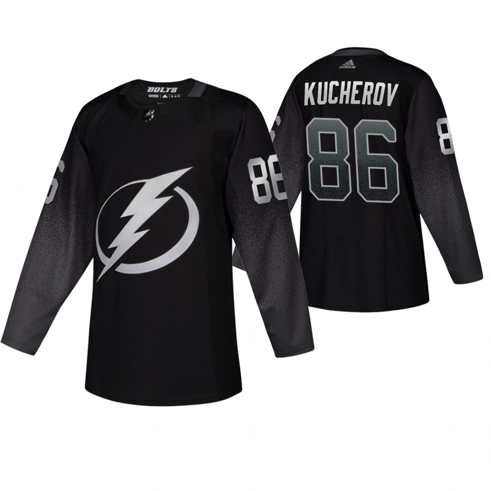 Men's Lightning #86 Nikita Kucherov Adidas Alternate Jersey Black