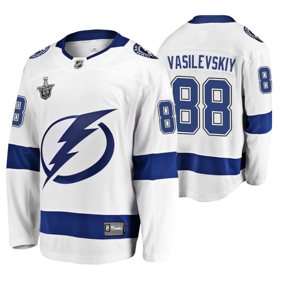 Men's Lightning #88 Andrei Vasilevskiy Stanley Cup Playoffs Away Jersey