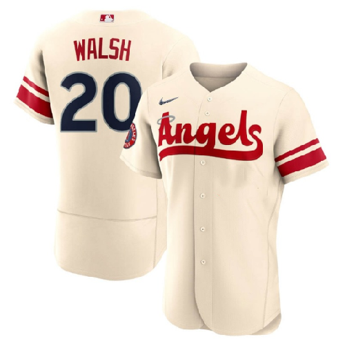 Men's Los Angeles Angels #20 Jared Walsh 2022 Cream City Connect Flex Base Stitched Jerseys
