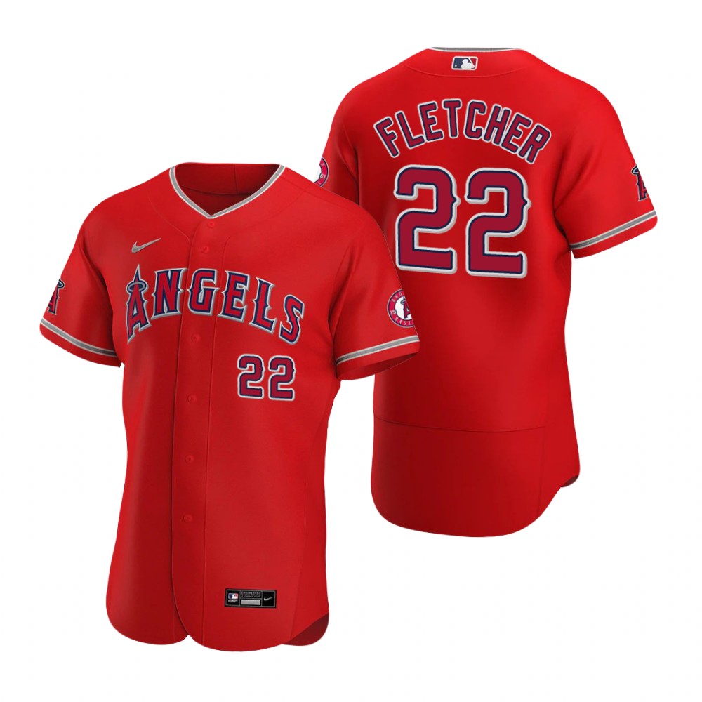 Men's Los Angeles Angels #22 David Fletcher Nike Red MLB Flex Base Baseball Jersey