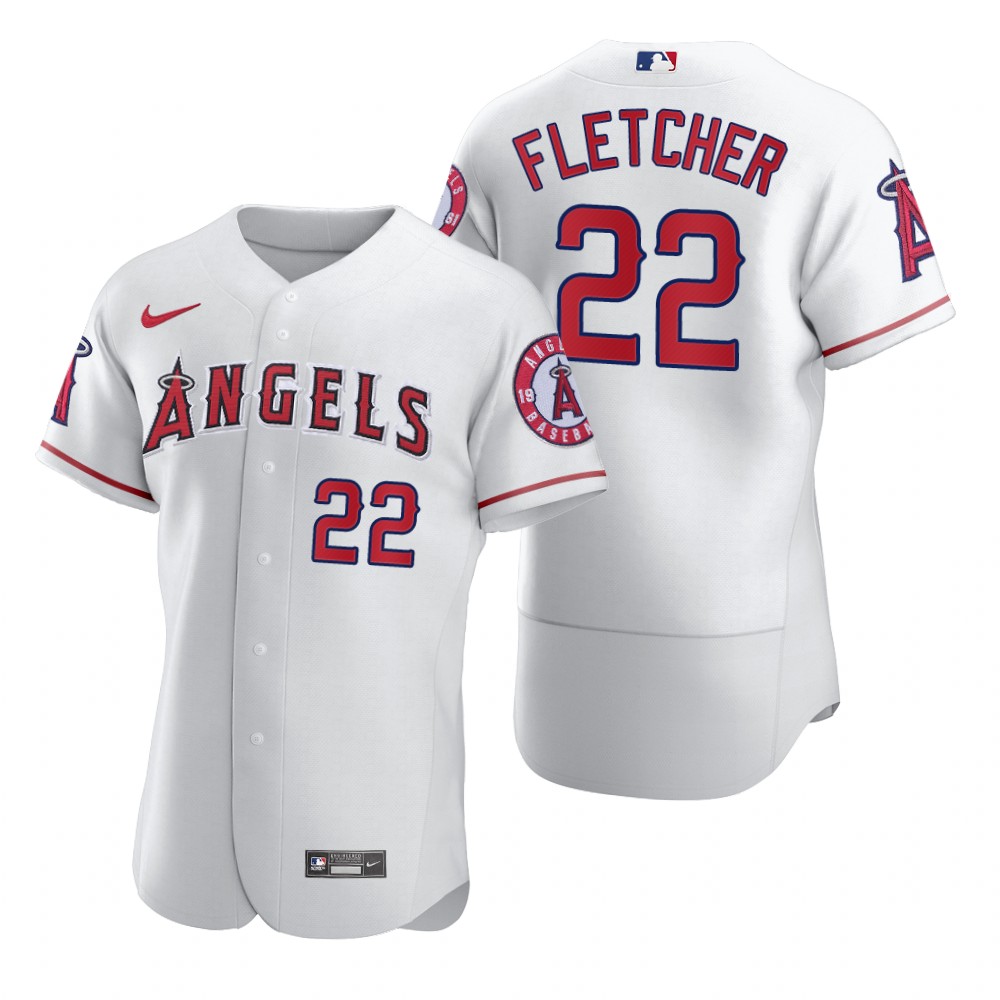 Men's Los Angeles Angels #22 David Fletcher Nike White MLB Flex Base Baseball Jersey