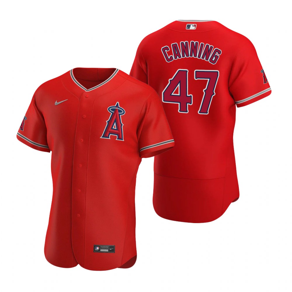 Men's Los Angeles Angels #47 Griffin Canning Nike 2000 Red Flex Base Baseball Jersey