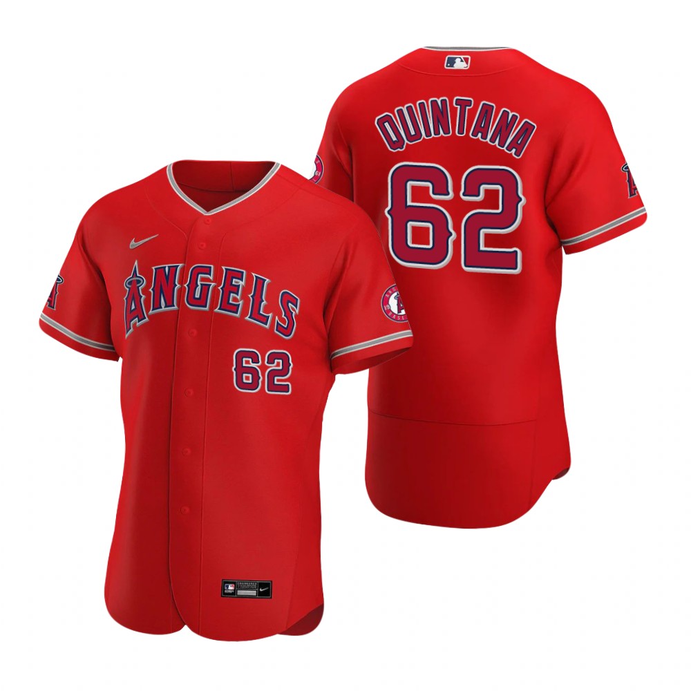 Men's Los Angeles Angels #62 Jose Quintana Nike Red MLB Flex Base Baseball Jersey