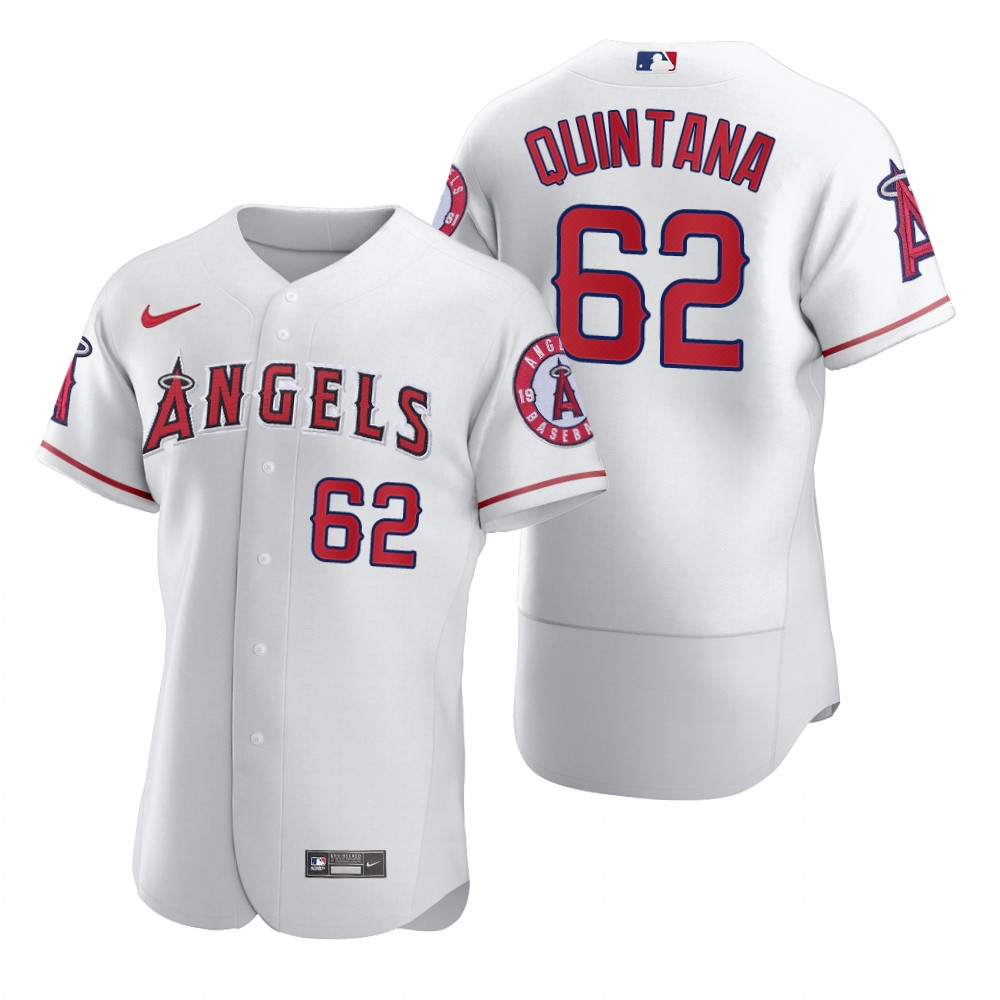 Men's Los Angeles Angels #62 Jose Quintana Nike White MLB Flex Base Baseball Jersey