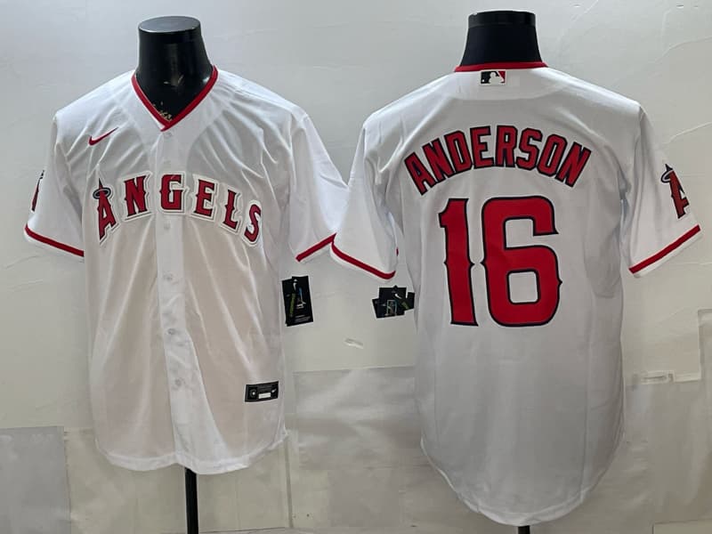 Men's Los Angeles Angels 'Garret Anderson Tribute Patch' Vapor Premier Limited Jersey - Gothic Edition - All Stitched  Garret  Anderson 16