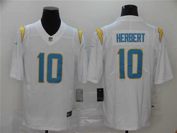Men's Los Angeles Chargers #10 Justin Herbert Nike White Game Football Jersey