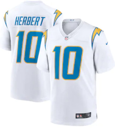 Men's Los Angeles Chargers #10 Justin Herbert White 2020 NFL Draft FJersey