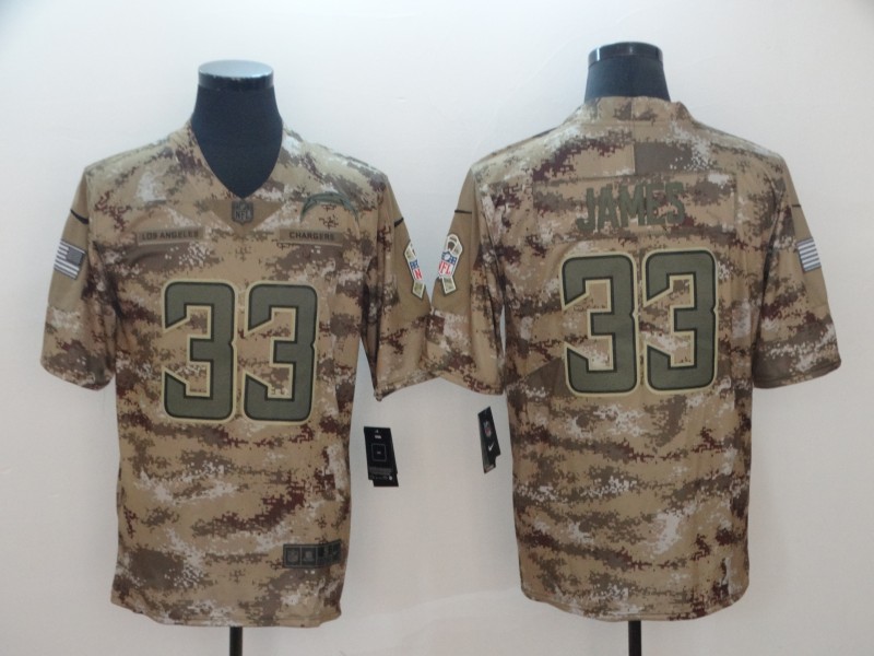 Men's Los Angeles Chargers #33 Derwin James Nike Camo Salute to Service Limited Jersey