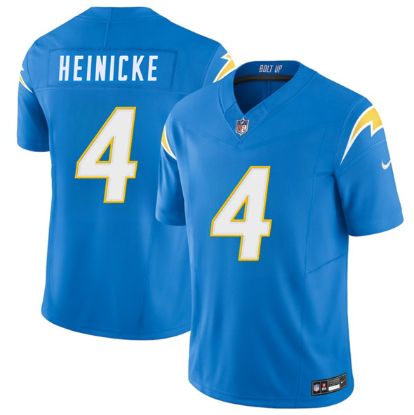 Men's Los Angeles Chargers #4 Taylor Heinicke Blue 2025 F.U.S.E. Vapor Limited Football Stitched Jersey
