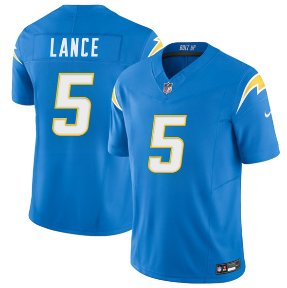 Men's Los Angeles Chargers #5 Trey Lance Blue 2025 F.U.S.E. Vapor Limited Football Stitched Jersey