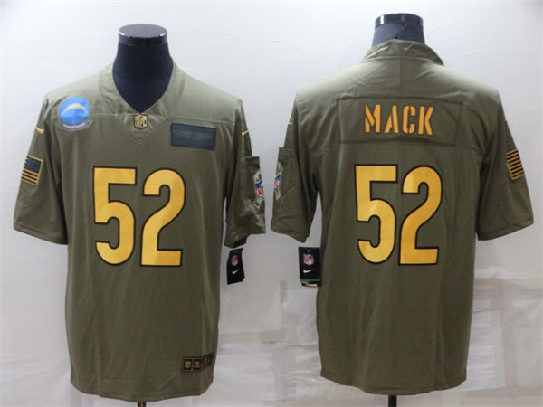 Men's Los Angeles Chargers #52 Khalil Mack Nike Olive Gold 2019 Salute to Service Limited Jersey