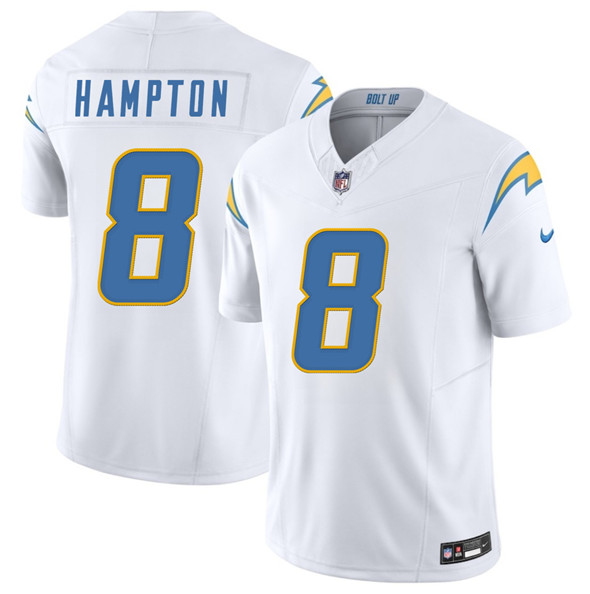 Men's Los Angeles Chargers #8 Omarion Hampton White 2025 F.U.S.E. Vapor Limited Football Stitched Jersey