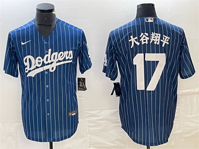 Men's Los Angeles Dodgers #17 ?¤§è°·????13 Navy Cool Base With Patch Stitched Baseball Jersey