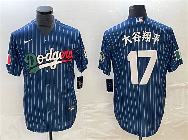 Men's Los Angeles Dodgers #17 ?¤§è°·????13 Navy Cool Base With Patch Stitched Baseball Jerseys