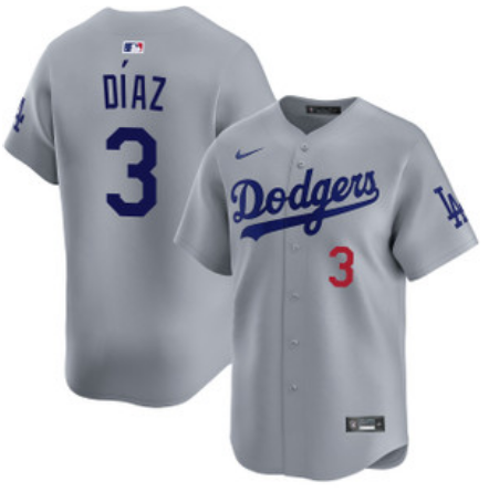 Men's Los Angeles Dodgers #3 Edwin D?-az Royal Limited Stitched Baseball Jersey