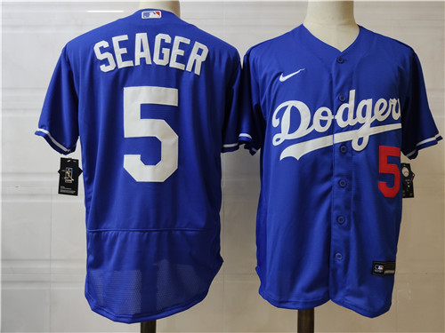 Men's Los Angeles Dodgers #5 Corey Seage Royal Nike Flex base Baseball Jersey
