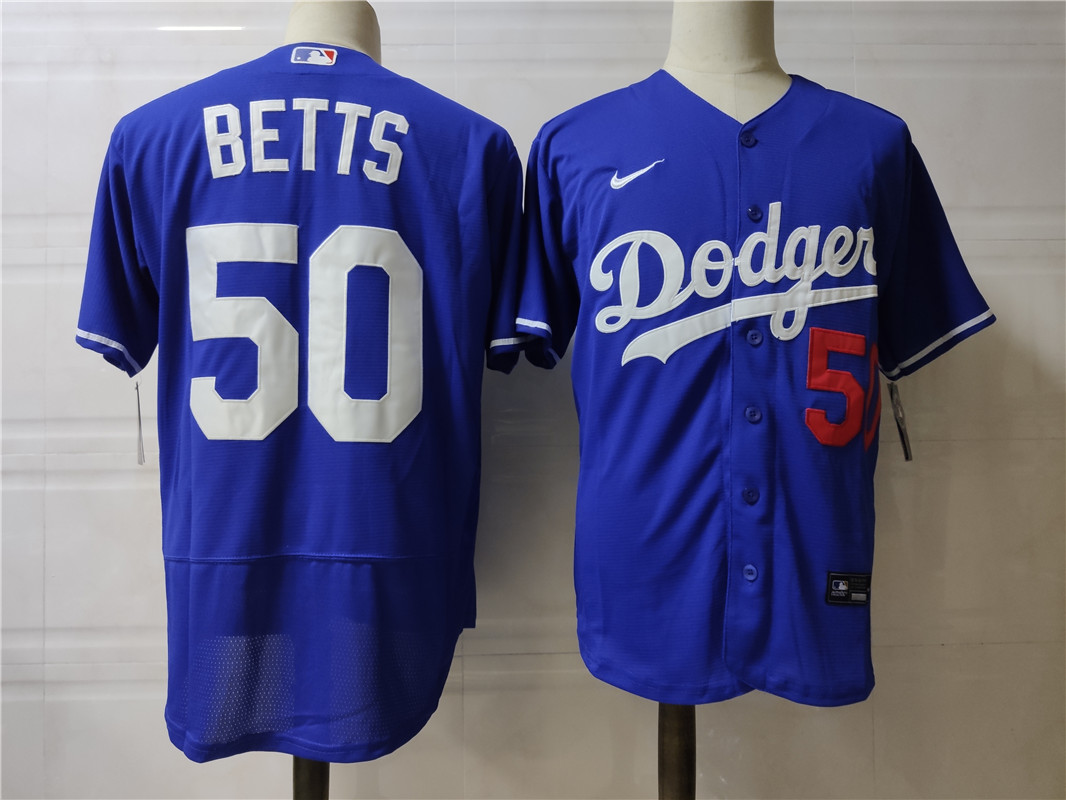 Men's Los Angeles Dodgers #50 Mookie Betts Royal Nike Flex base Baseball Jersey