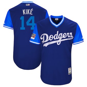 Men's Los Angeles Dodgers 14 Enrique Hernandez Kike? Majestic Royal 2018 Players' Weekend Authentic Jersey