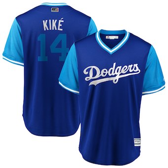 Men's Los Angeles Dodgers 14 Enrique Hernandez Kike? Majestic Royal 2018 Players' Weekend Cool Base Jersey